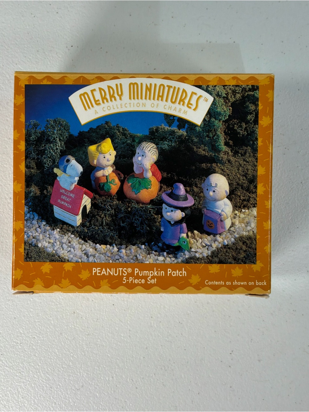 Peanuts Halloween Pumpkin Patch 5 Piece Set Vtg ‘96 Merry Miniatures Hallmark